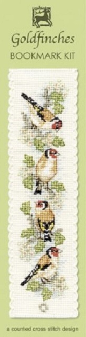 Textile Heritage Counted Cross Stitch Bookmark Kit - Goldfinches